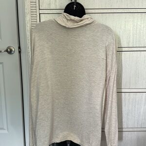 CAbi Cream Cowl Neck Sweater Lightweight Knit